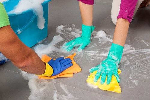 Deep cleaning equipment used on a fabric sofa